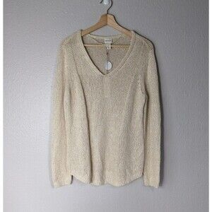 Chicos Women's Sweater Oatmeal V Neck Oversized Large‎